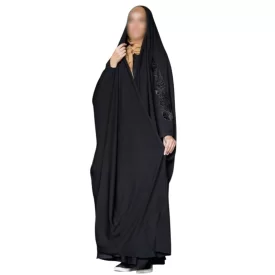 چادر مشکی عربی گلدوزی طرح نیکو