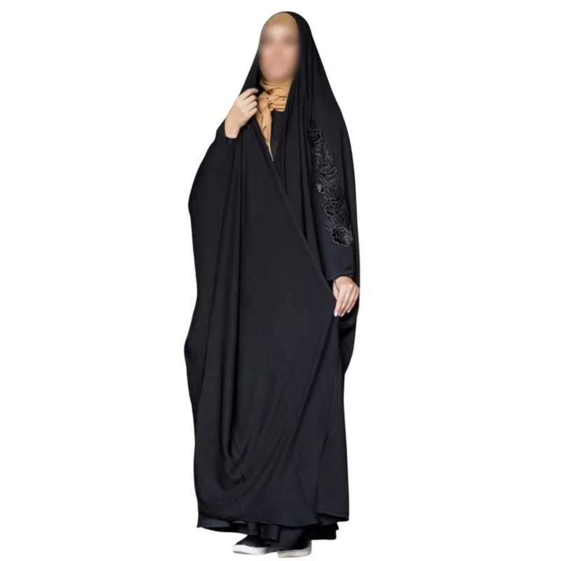 چادر مشکی عربی گلدوزی طرح نیکو