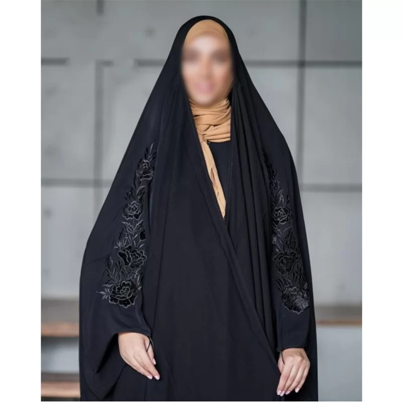 چادر مشکی عربی گلدوزی طرح نیکو