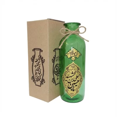 گلدان شیشه ای استوانه ای طرح یا حسین بن علی