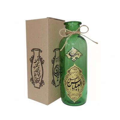 گلدان شیشه ای استوانه ای طرح یا ابالفضل العباس