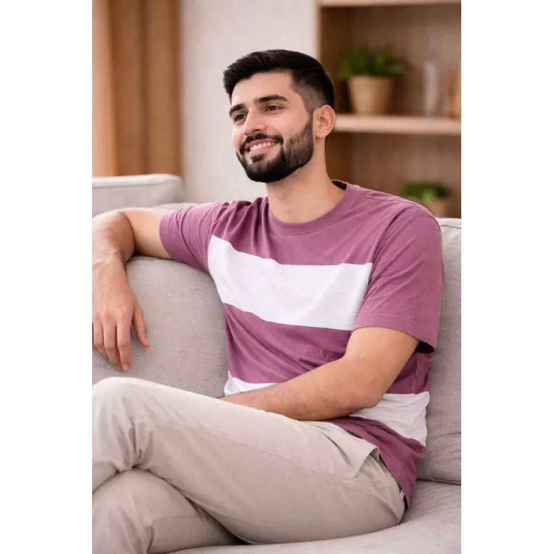 تیشرت مردانه طرح کالربلاک مینیمال