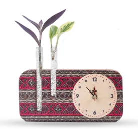 گلدان چوبی دکوراتیو مدل P-124D طرح گلیم