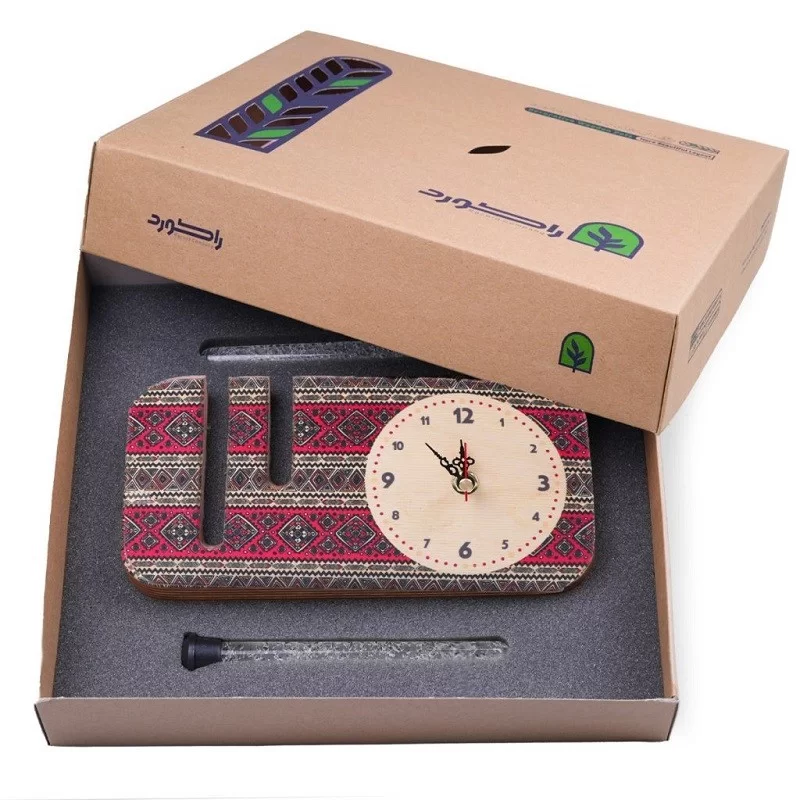 گلدان چوبی دکوراتیو مدل P-124D طرح گلیم