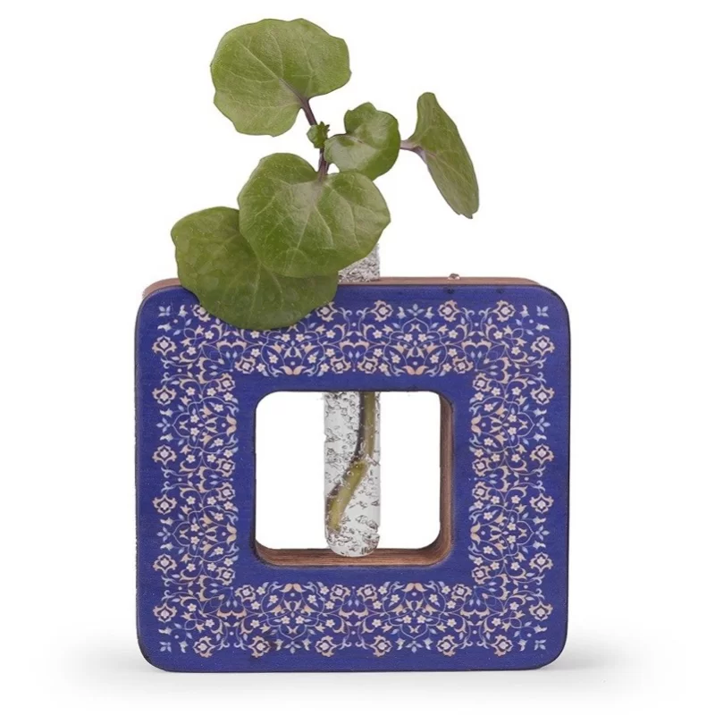 گلدان چوبی دکوراتیو مدل P-128 طرح لاجورد