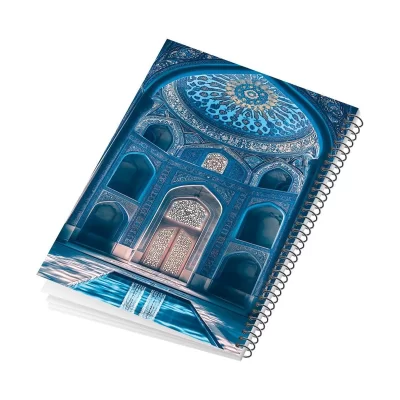 دفتر فنری 100 برگ ایندربرد طرح فیروزه ای