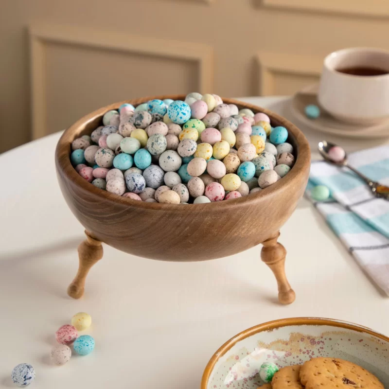 کاسه پذیرایی چوبی طرح پایه فشنگی سایز کوچک