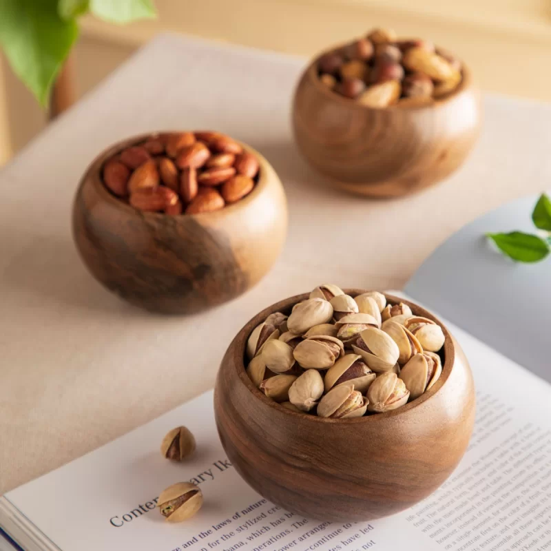 پیاله چوبی طرح خمره ای