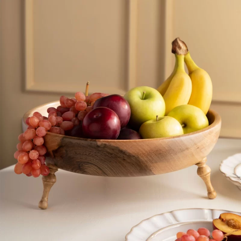 کاسه پذیرایی چوبی طرح پایه فشنگی سایز بزرگ