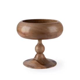 ظرف پذیرایی چوبی طرح خمره ای پایه دار سایز کوچک 