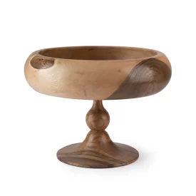 ظرف پذیرایی چوبی طرح خمره ای پایه دار سایز متوسط 