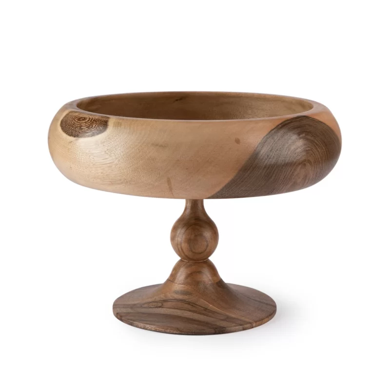 ظرف پذیرایی چوبی طرح خمره ای پایه دار سایز متوسط 
