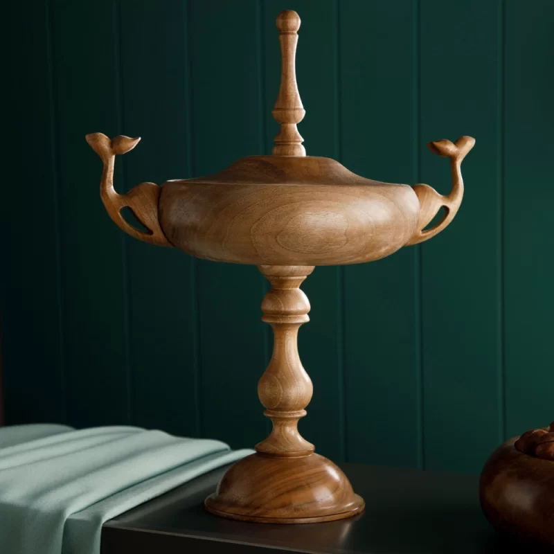 جام شکلات خوری دسته دار طرح چوب