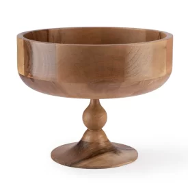 ظرف پذیرایی چوبی طرح لبه بلند پایه دار سایز متوسط