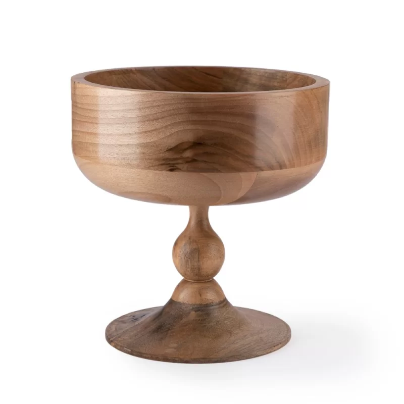 ظرف پذیرایی چوبی طرح لبه بلند پایه دار سایز کوچک