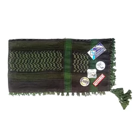 چفیه عربی رنگ سبز زمینه مشکی