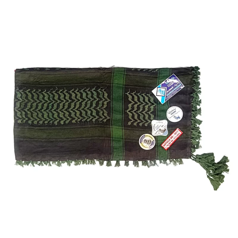 چفیه عربی رنگ سبز روشن زمینه مشکی