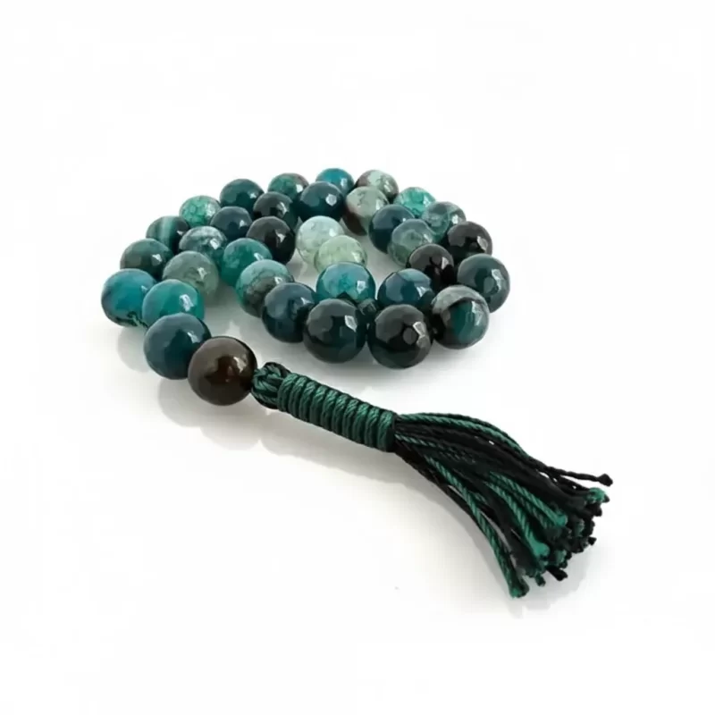 تسبیح 33 دانه سنگی عقیق تراش خورده