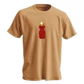 تیشرت نسکافه ای مردانه طرح سس خرسی