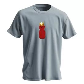 تیشرت طوسی مردانه طرح سس خرسی