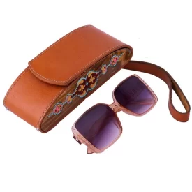 قاب عینک چرمی زنانه طرح دیدار