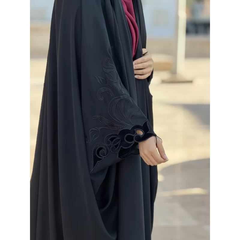 چادر مشکی عربی گلدوزی تریزا کره مدل هلما