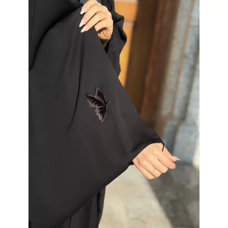 چادر مشکی عربی گلدوزی تریزا کره مدل پروانه پخش
