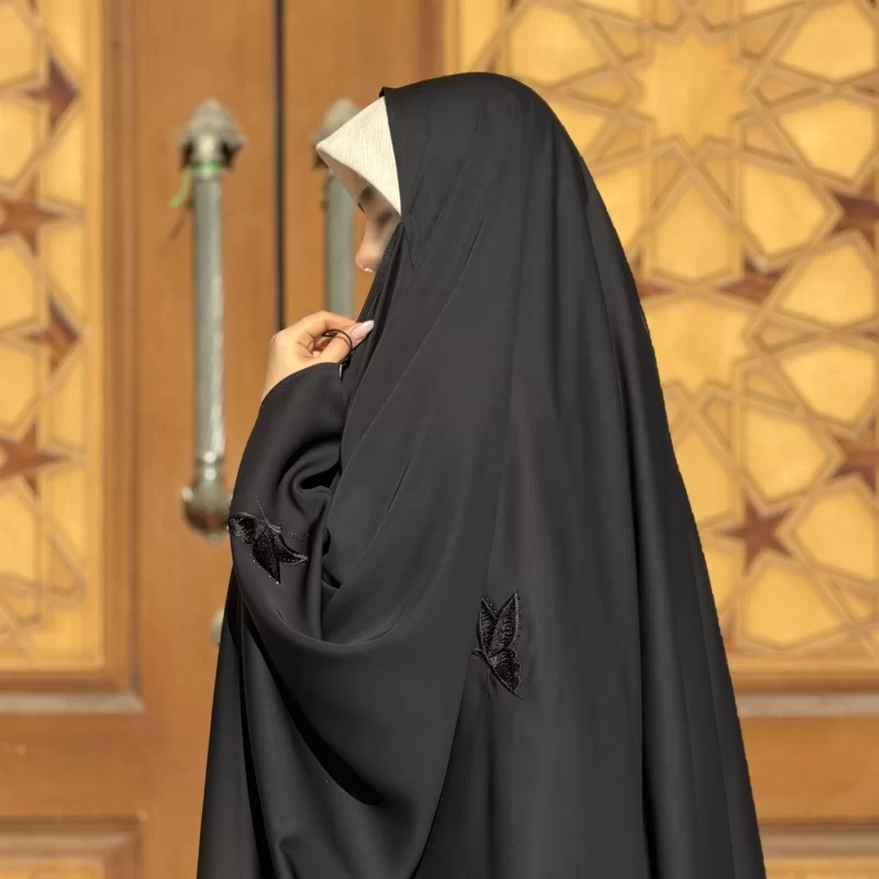 چادر مشکی عربی گلدوزی تریزا کره مدل پروانه پخش