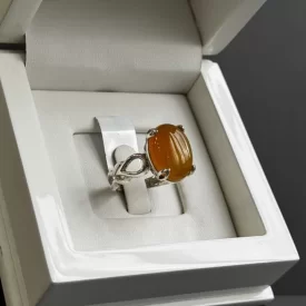 انگشتر نقره زنانه مدل عقیق زرد شرف الشمس کد 54