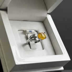 انگشتر نقره زنانه مدل عقیق زرد شرف الشمس کد 65