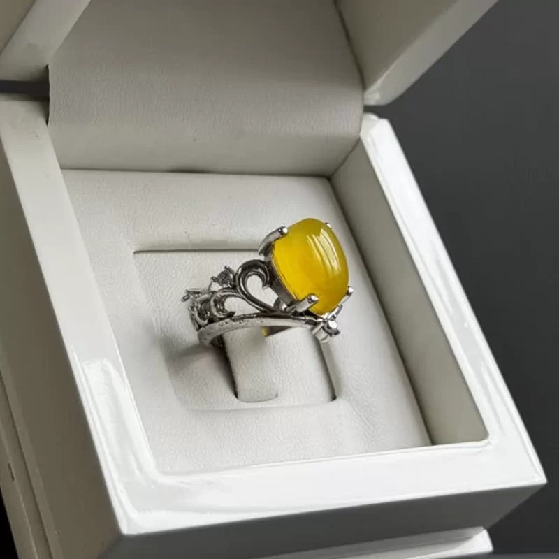 انگشتر نقره زنانه مدل عقیق زرد شرف الشمس کد 69