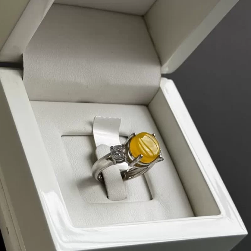 انگشتر نقره زنانه مدل عقیق زرد شرف الشمس کد 73