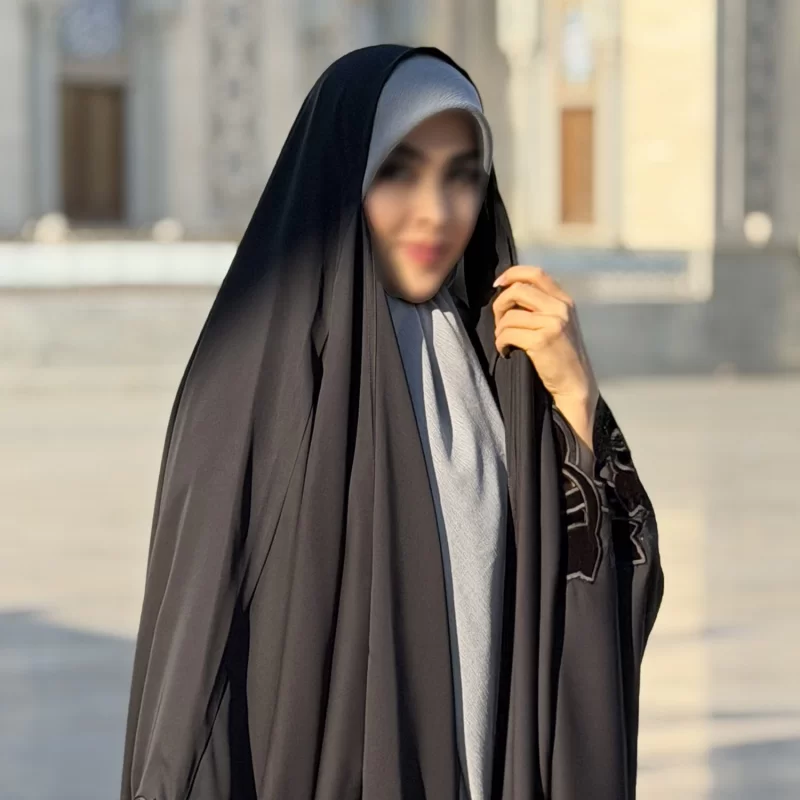 چادر مشکی عربی گلدوزی تریزا کره مدل لاله