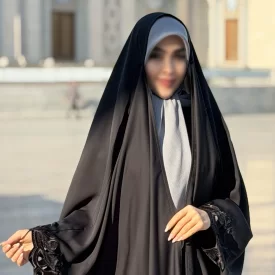 چادر مشکی عربی گلدوزی تریزا کره مدل لاله