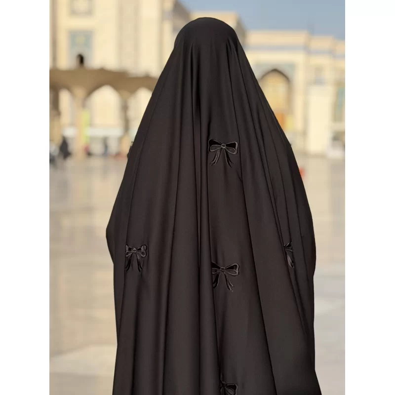 چادر مشکی عربی گلدوزی تریزا کره مدل پاپیون پخش