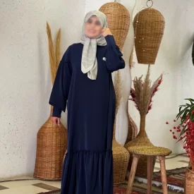 مانتو عبا سرمه ای طرح پروانه