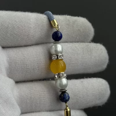 دستبند سنگی زنانه مدل عقیق زرد شرف الشمس کد 2006