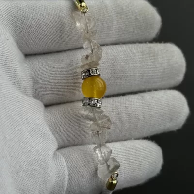 دستبند سنگی زنانه مدل عقیق زرد شرف الشمس کد 2009