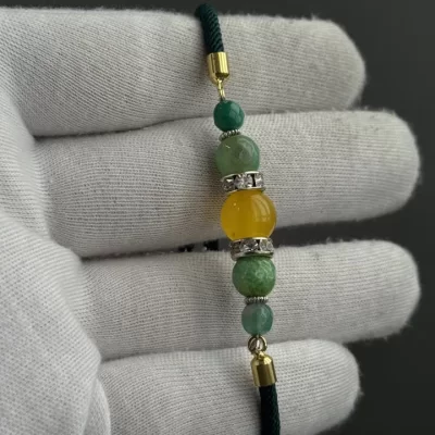 دستبند سنگی زنانه مدل عقیق زرد شرف الشمس کد 2003