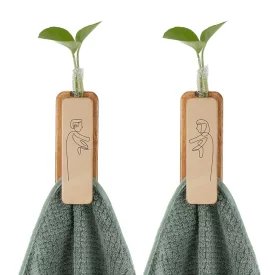 آویز حوله دوتایی طرح آغوش