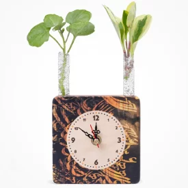 گلدان چوبی دکوراتیو مدل P-129H طرح سیاه مشق