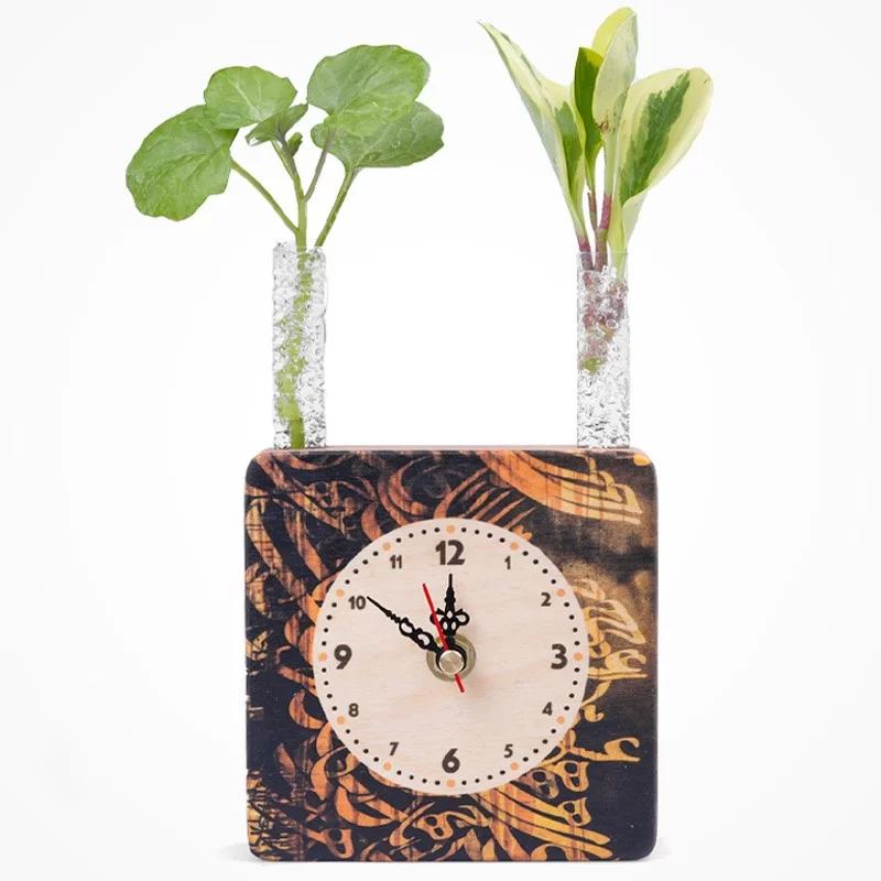 گلدان چوبی دکوراتیو مدل P-129H طرح سیاه مشق