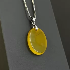 مدال زنجیردار زنانه مدل عقیق زرد شرف الشمس کد 172