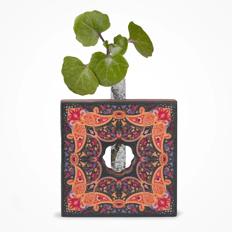 گلدان چوبی دکوراتیو مدل P-127 طرح ترمه