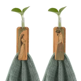 آویز حوله دوتایی طرح همصحبت