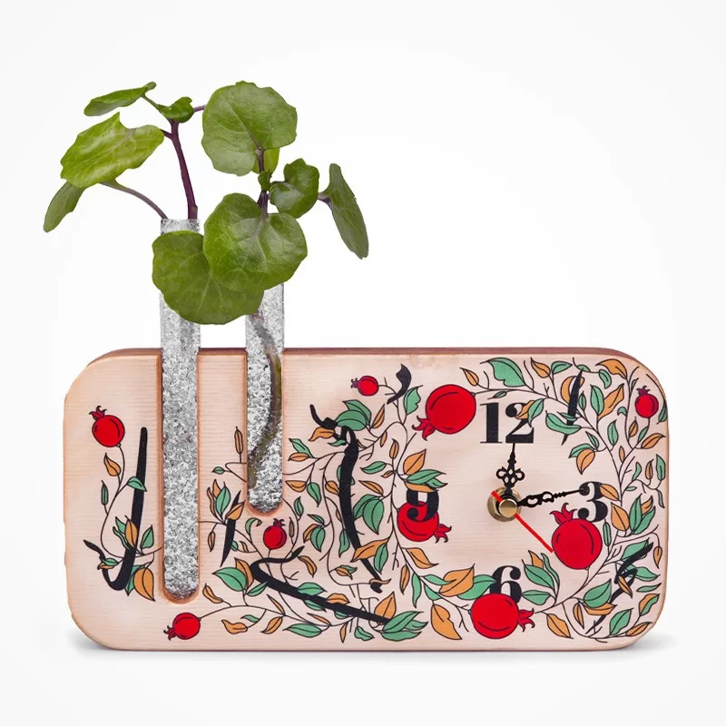 گلدان چوبی دکوراتیو مدل P-124Y طرح یلدا