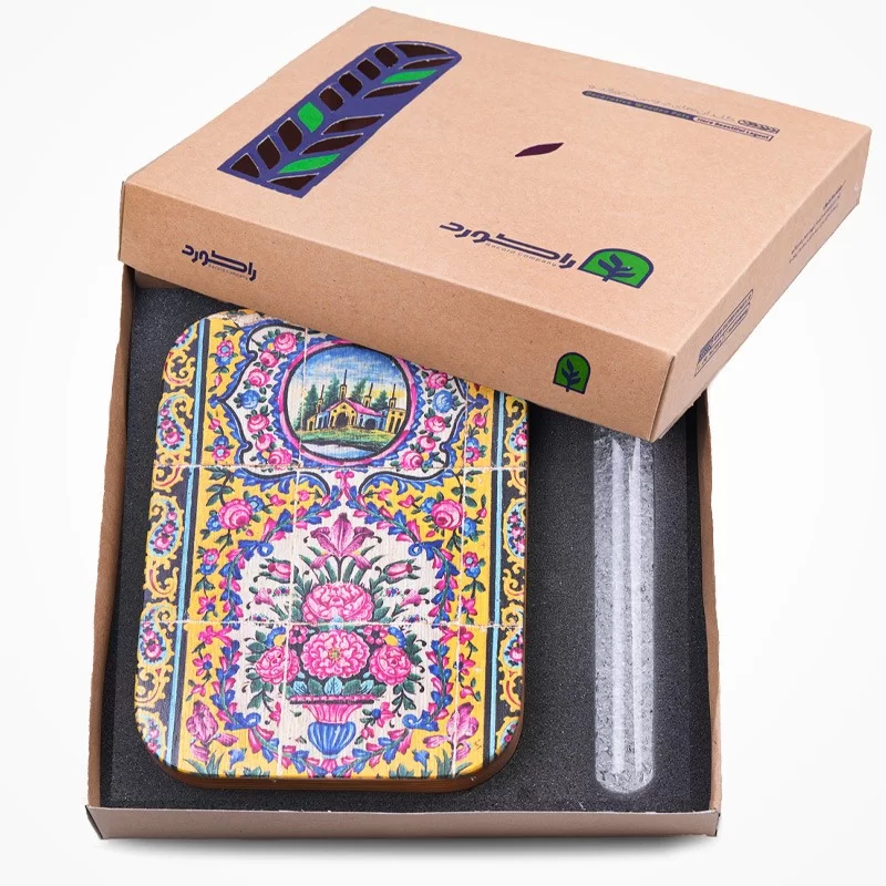 گلدان چوبی دکوراتیو مدل P-122A طرح گلستان