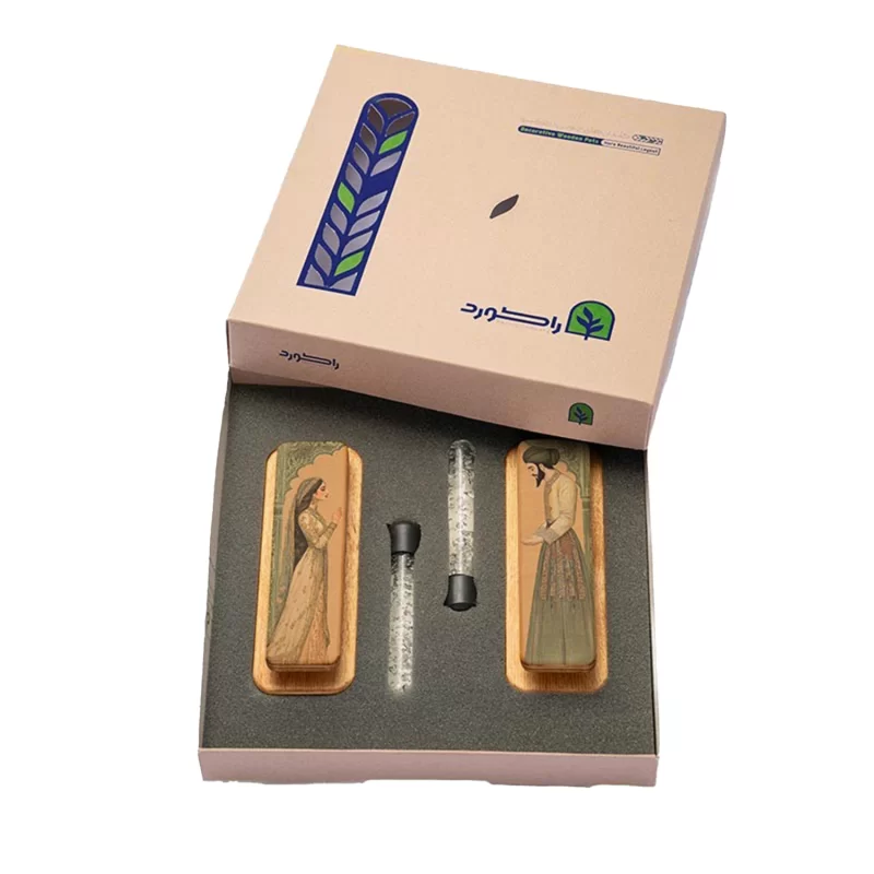 آویز حوله دوتایی طرح همصحبت