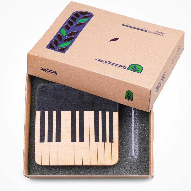 گلدان چوبی دکوراتیو مدل P-119G طرح پیانو