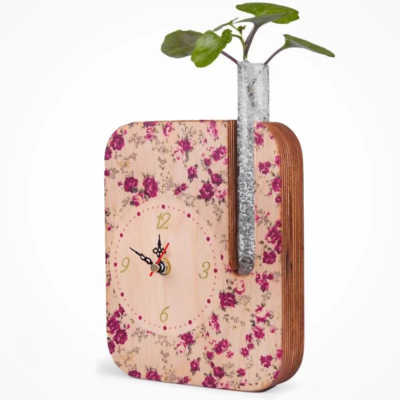 گلدان چوبی دکوراتیو مدل P-125A طرح گل سرخ